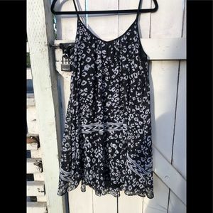 Short Black and White Cheetah Patterned Dress